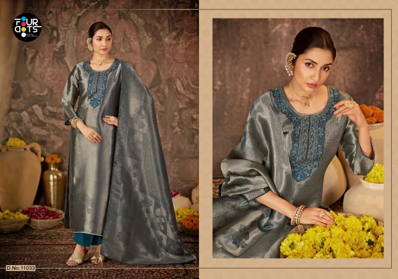 Esme By Fourdots Ziraf Silk Jacquard Designer Salwar Suits 